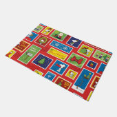 Erdnüsse | Weihnachts-Postage-Briefmarke Muster Fußmatte (Schrägansicht)