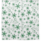 Erdnüsse | Weihnachts-Snoopy Let It Snow Pattern Duschvorhang (Vorderseite)