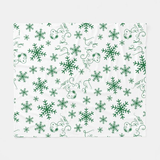 Erdnüsse | Weihnachts-Snoopy Let It Snow Pattern Fleecedecke (Vorderseite (Horizontal))