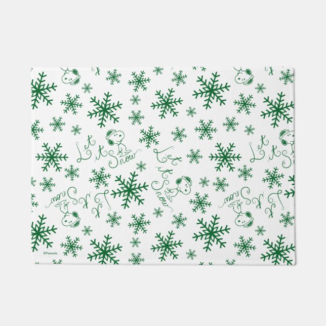 Erdnüsse | Weihnachts-Snoopy Let It Snow Pattern Fußmatte (Vorderseite)