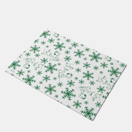 Erdnüsse | Weihnachts-Snoopy Let It Snow Pattern Fußmatte (Schrägansicht)