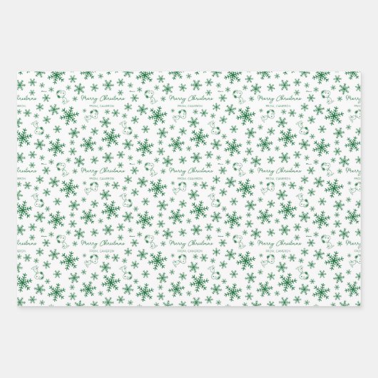 Erdnüsse | Weihnachts-Snoopy Let It Snow Pattern Geschenkpapier Set (Vorderseite 2)
