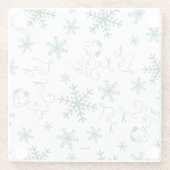 Erdnüsse | Weihnachts-Snoopy Let It Snow Pattern Glasuntersetzer (Rückseite)