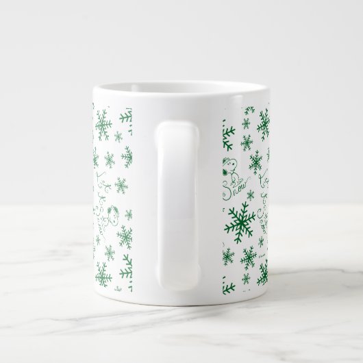 Erdnüsse | Weihnachts-Snoopy Let It Snow Pattern Jumbo-Tasse (Rückseite)