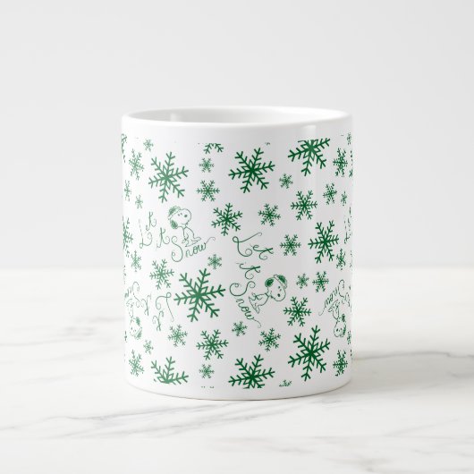 Erdnüsse | Weihnachts-Snoopy Let It Snow Pattern Jumbo-Tasse (Vorderseite)