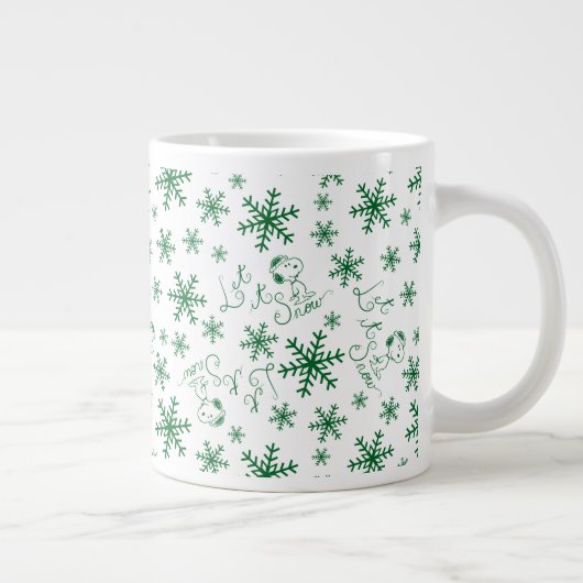 Erdnüsse | Weihnachts-Snoopy Let It Snow Pattern Jumbo-Tasse (Rechts)