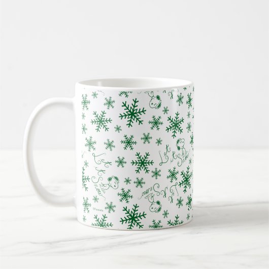 Erdnüsse | Weihnachts-Snoopy Let It Snow Pattern Kaffeetasse (Links)