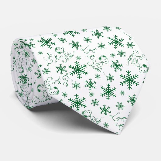 Erdnüsse | Weihnachts-Snoopy Let It Snow Pattern Krawatte (Gerollt)