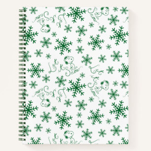 Erdnüsse   Weihnachts-Snoopy Let It Snow Pattern Notizblock