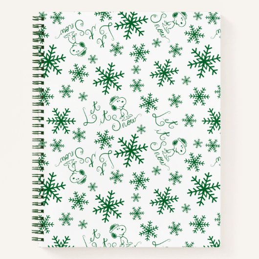 Erdnüsse | Weihnachts-Snoopy Let It Snow Pattern Notizblock (Vorderseite)