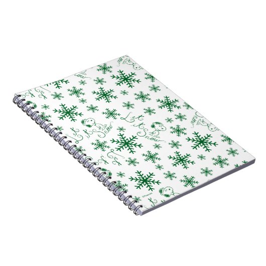 Erdnüsse | Weihnachts-Snoopy Let It Snow Pattern Notizblock (Rechte Seite)