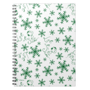 Erdnüsse   Weihnachts-Snoopy Let It Snow Pattern Notizblock