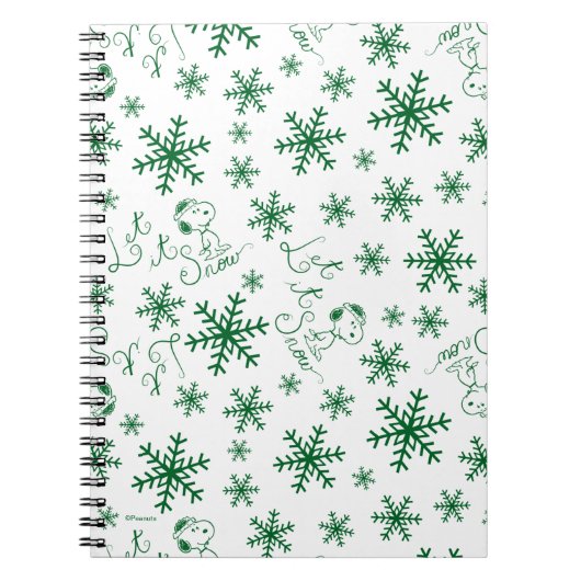 Erdnüsse | Weihnachts-Snoopy Let It Snow Pattern Notizblock (Vorderseite)