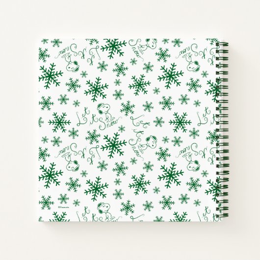 Erdnüsse | Weihnachts-Snoopy Let It Snow Pattern Notizblock (Rückseite)