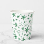 Erdnüsse | Weihnachts-Snoopy Let It Snow Pattern Pappbecher (Rückseite)