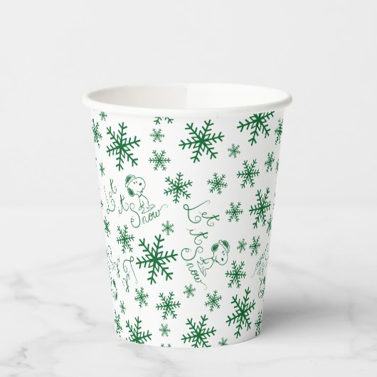 Erdnüsse | Weihnachts-Snoopy Let It Snow Pattern Pappbecher (Links)