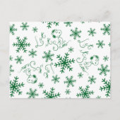 Erdnüsse | Weihnachts-Snoopy Let It Snow Pattern Postkarte (Vorderseite)