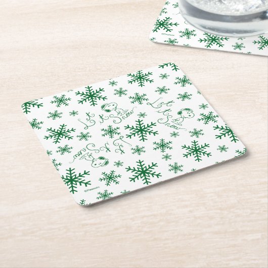 Erdnüsse | Weihnachts-Snoopy Let It Snow Pattern Rechteckiger Pappuntersetzer (angewinkelt)