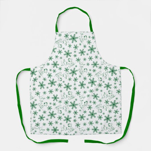 Erdnüsse | Weihnachts-Snoopy Let It Snow Pattern Schürze (Vorderseite)