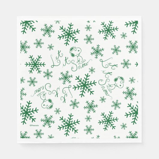 Erdnüsse | Weihnachts-Snoopy Let It Snow Pattern Serviette (Vorderseite)