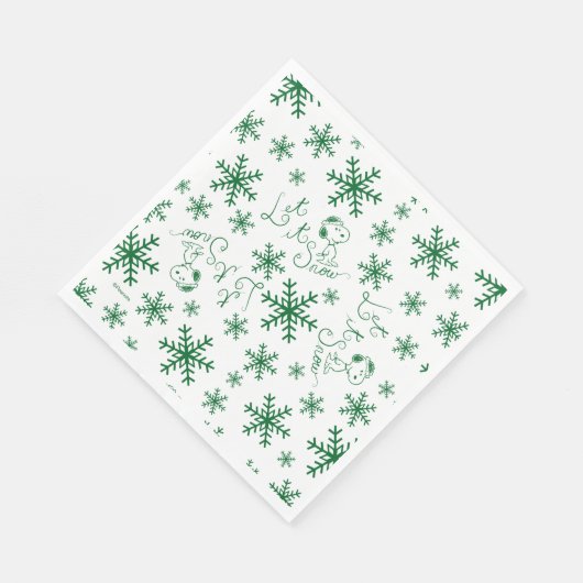 Erdnüsse | Weihnachts-Snoopy Let It Snow Pattern Serviette (Ecke)