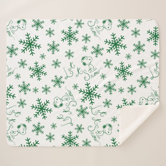 Erdnüsse | Weihnachts-Snoopy Let It Snow Pattern Sherpadecke (Vorderseite (Horizontal))