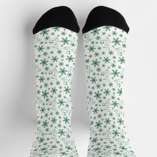 Erdnüsse | Weihnachts-Snoopy Let It Snow Pattern Socken (Oben)