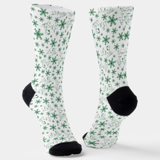Erdnüsse | Weihnachts-Snoopy Let It Snow Pattern Socken (Gewinkelt)