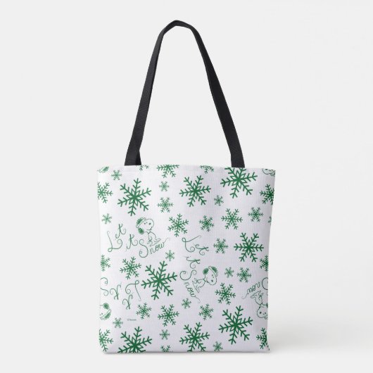 Erdnüsse | Weihnachts-Snoopy Let It Snow Pattern Tasche (Rückseite)