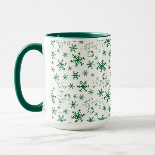 Erdnüsse | Weihnachts-Snoopy Let It Snow Pattern Tasse (Links)