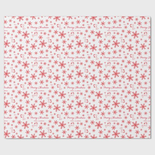 Erdnüsse | Weihnachts-Snoopy Let It Snow Red Patte Geschenkpapier (Flach)