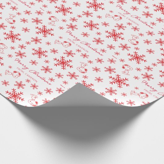 Erdnüsse | Weihnachts-Snoopy Let It Snow Red Patte Geschenkpapier (Ecke)