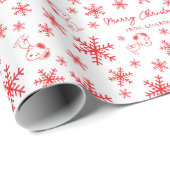 Erdnüsse | Weihnachts-Snoopy Let It Snow Red Patte Geschenkpapier (Rolleneckpunkt)