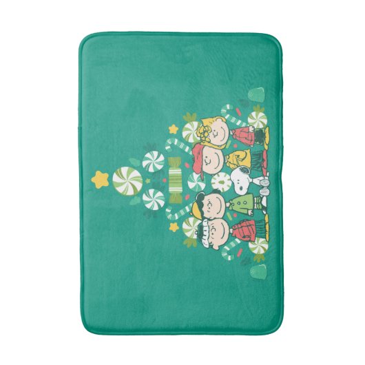 Erdnüsse | Weihnachtsbaum Peppermint Badematte (Vorderseite Vertikal)