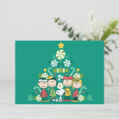 Erdnüsse | Weihnachtsbaum Peppermint Feiertagskarte (Stehend Vorderseite)