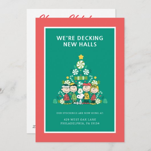 Erdnüsse | Weihnachtsbaum Peppermint Feiertagskarte (Vorne/Hinten)