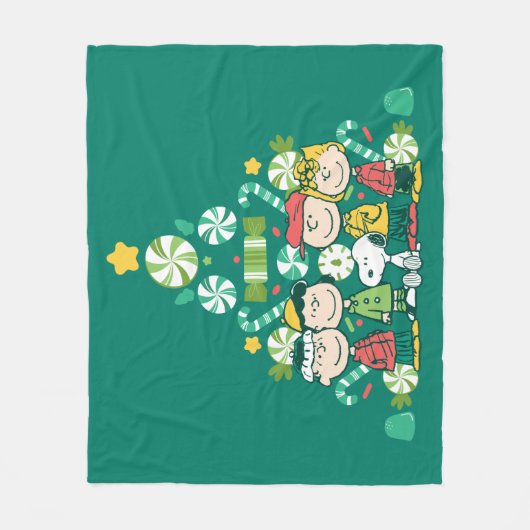 Erdnüsse | Weihnachtsbaum Peppermint Fleecedecke (Vorderseite)