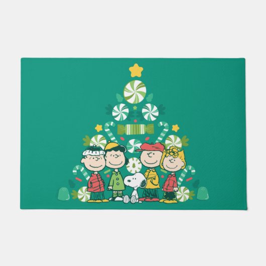 Erdnüsse | Weihnachtsbaum Peppermint Fußmatte (Vorderseite)