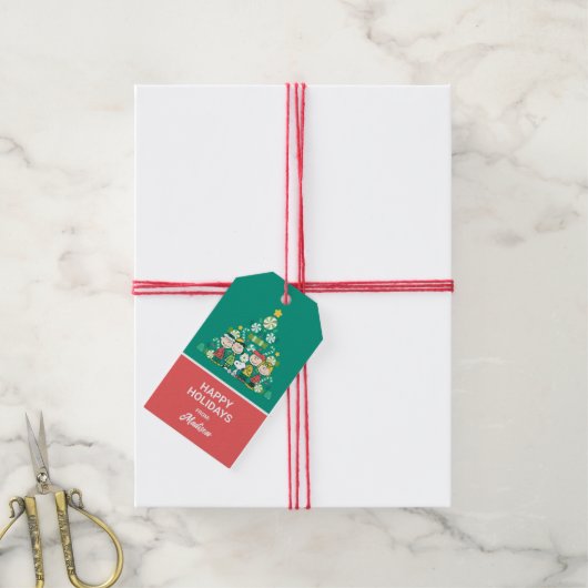 Erdnüsse | Weihnachtsbaum Peppermint Geschenkanhänger (Mit Garn)