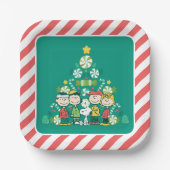 Erdnüsse | Weihnachtsbaum Peppermint Pappteller (Vorderseite)