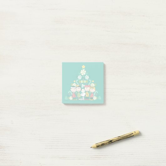 Erdnüsse | Weihnachtsbaum Peppermint Post-it Klebezettel (Auf Schreibtisch)