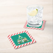 Erdnüsse | Weihnachtsbaum Peppermint Rechteckiger Pappuntersetzer (Vor Ort)