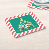 Erdnüsse | Weihnachtsbaum Peppermint Rechteckiger Pappuntersetzer (angewinkelt)