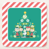 Erdnüsse | Weihnachtsbaum Peppermint Rechteckiger Pappuntersetzer (Vorderseite)
