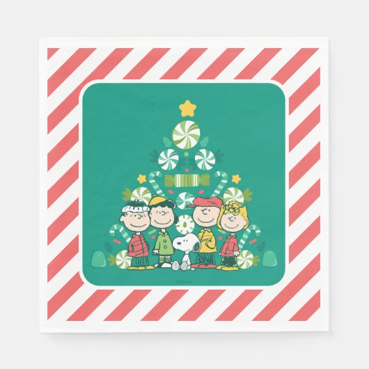 Erdnüsse | Weihnachtsbaum Peppermint Serviette (Vorderseite)