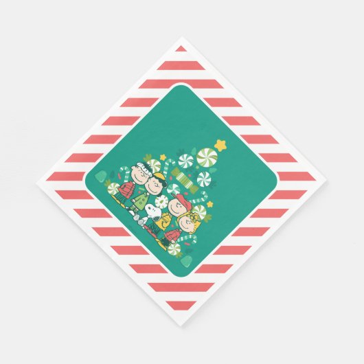 Erdnüsse | Weihnachtsbaum Peppermint Serviette (Ecke)
