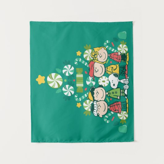 Erdnüsse | Weihnachtsbaum Peppermint Wandteppich (Vorderseite)