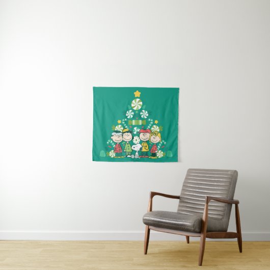 Erdnüsse | Weihnachtsbaum Peppermint Wandteppich (Beispiel (Horizontal))