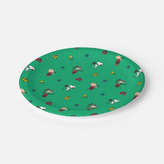 Erdnüsse | Weihnachtsgeschenk Muster Pappteller (Schrägansicht)