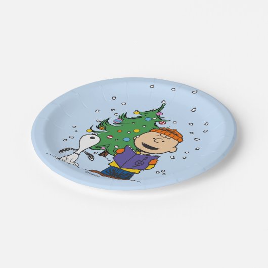 Erdnüsse | Weihnachtsverkehr Pappteller (Schrägansicht)